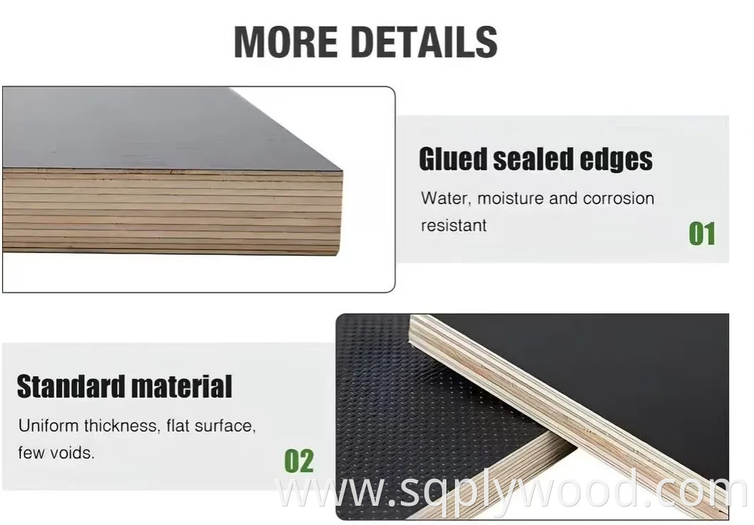 2440X1220X15mm 18mm Scaffolding Board Phenolic MDF Basswood Poplar Eucalyptus Birch Shuttering Scaffold Melamine Marine Plywood